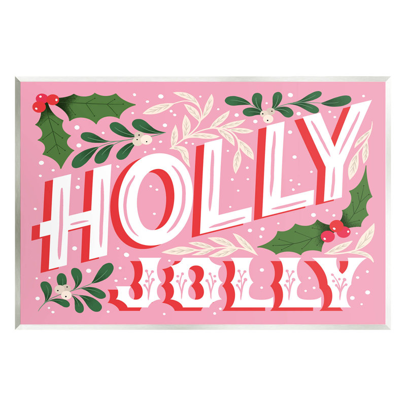 «Bold Pink Holly Jolly Expression», art mural sur bois, H 10 po x l 15 po x P 0,5 po