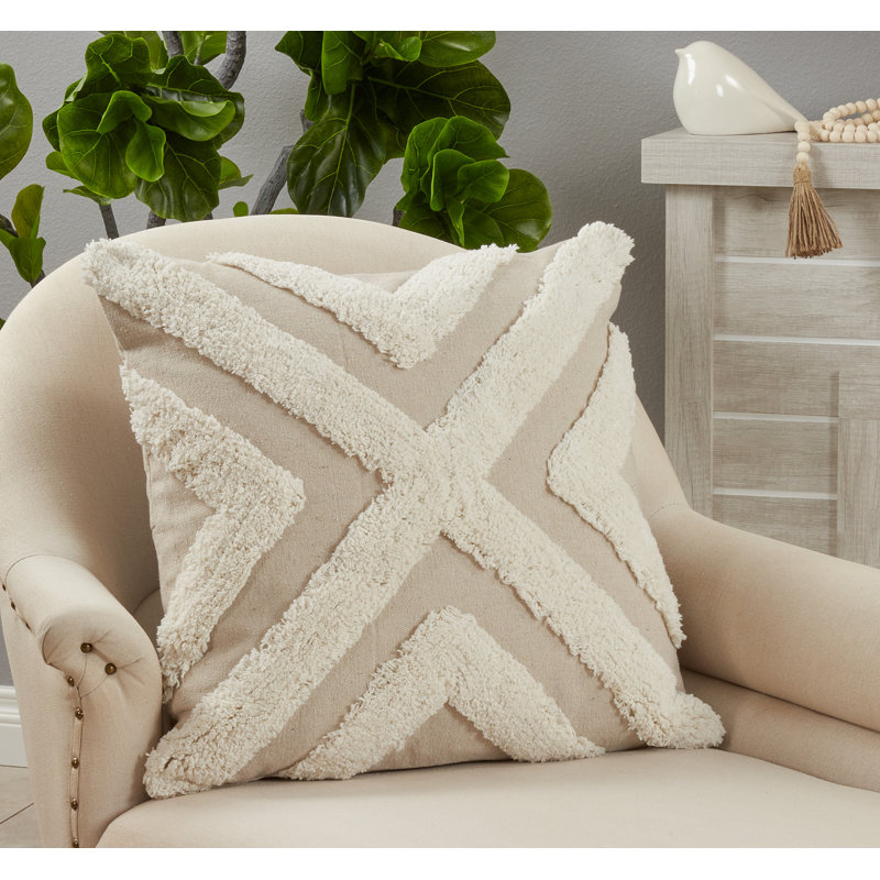 Raissa Cotton Throw Pillow, Down Blend