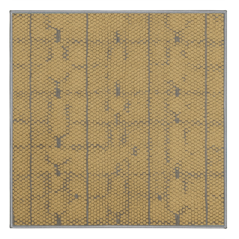 Tapis brun treillis lavable à la machine, Carré 8 pi