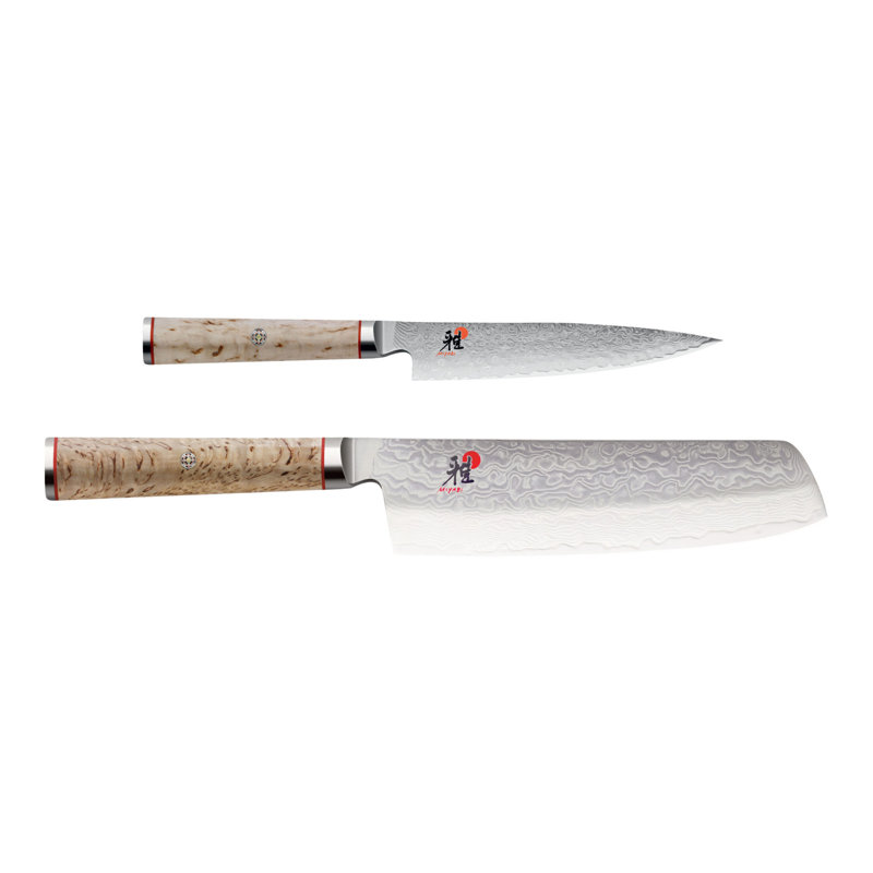 MIYABI 5000 MCD Couteau d'office 2 pièces 6,5 po Nakiri et 5 po