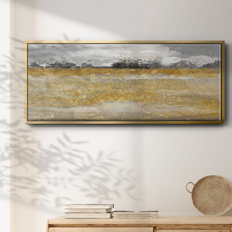 Meadow Shimmer II- Framed Canvas, 20" H x 50" W
