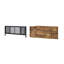 Table basse en chêne antique et en métal noir, fonctionnelle et avec table de rangement pliable, base en placage