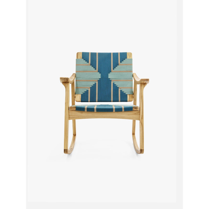 Chaise berçante Izapa, Teck transparent, Naturel / motif Pronto 