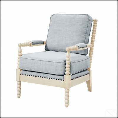 Fauteuil d'appoint classique classique avec détails en bois et coussins amovibles pour plus de confort et de style
