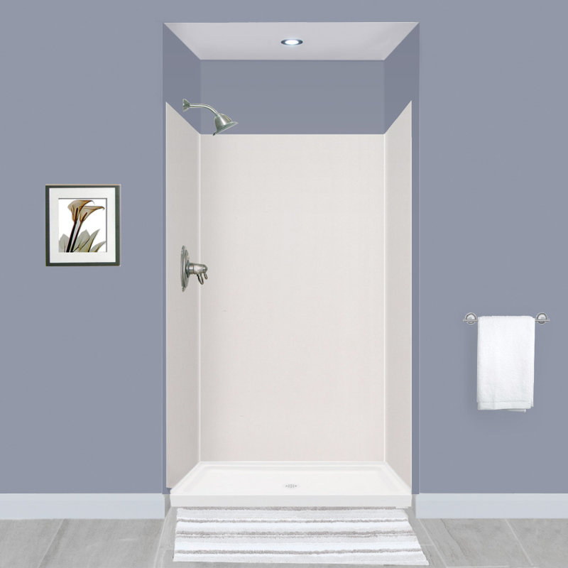 Paroi de douche à 3 panneaux l 48 po x P 36 po Expressions, Blanc, H 72 po x l 48 po x P 36 po