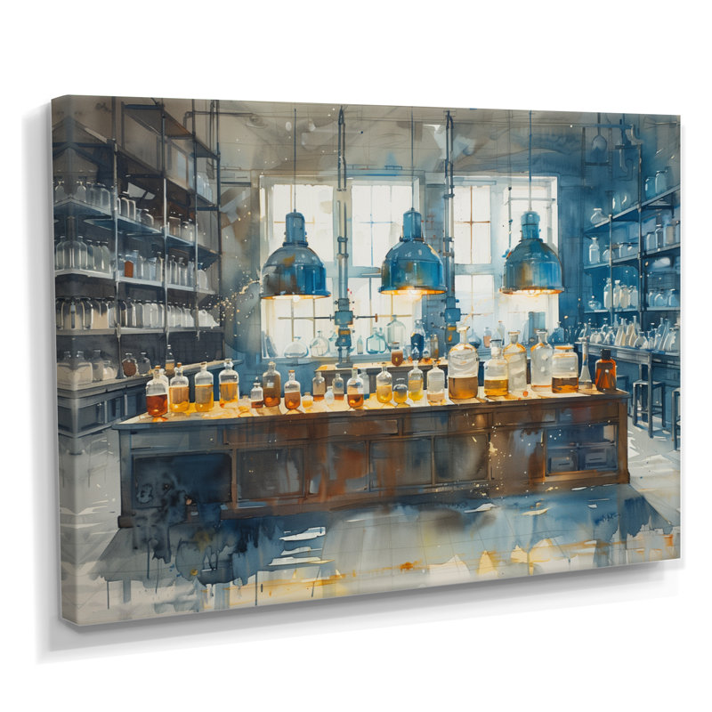 Salon d'art mural bleu et jaune, H 16 po x l 32 po x P 1 po, Toile tendue