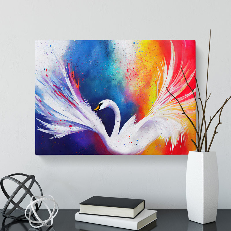 Swan Splash Vol.7 Abstract - Wrapped Canvas, 35cm H x 50cm W x 3cm D