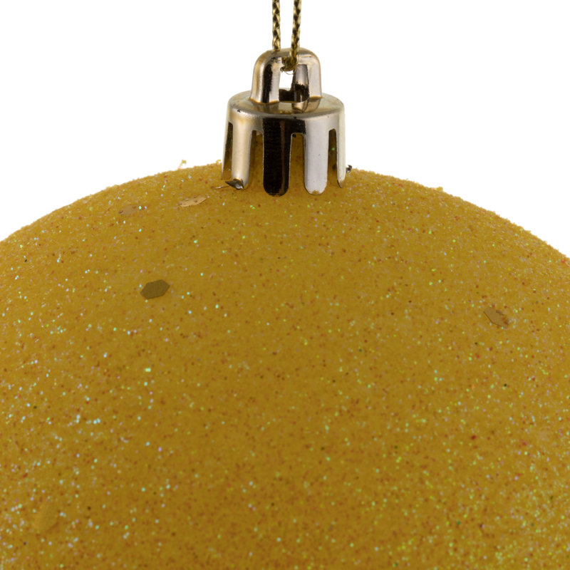 Décoration de boule décorative des Fêtes, H 4 po x l 4 po x P 4 po, Jaune