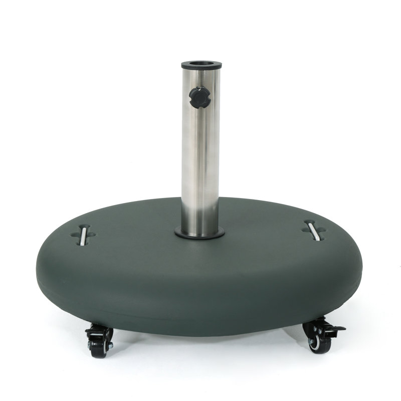  Base de parasol ronde ronde avec roues, support en béton robuste pour la stabilité, vert, Vert