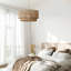 Luminaire suspendu en rotin lumineux à 1 lumière tissé à la main et à intensité variable pour îlot de cuisine, cuisine, salle à manger, salon, chambre à coucher, couloir ou patio couvert dans un style moderne, campagnard et bohème-96765869-110924360