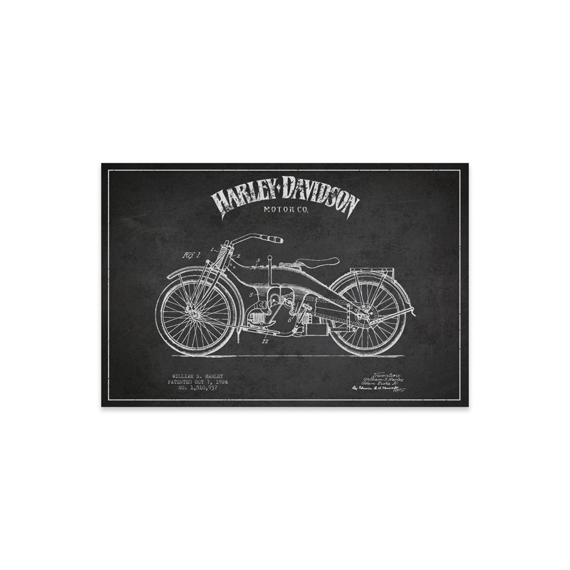 «Harley-Davidson» anthracite, brevet imprimé sur verre acrylique, Gris anthracite