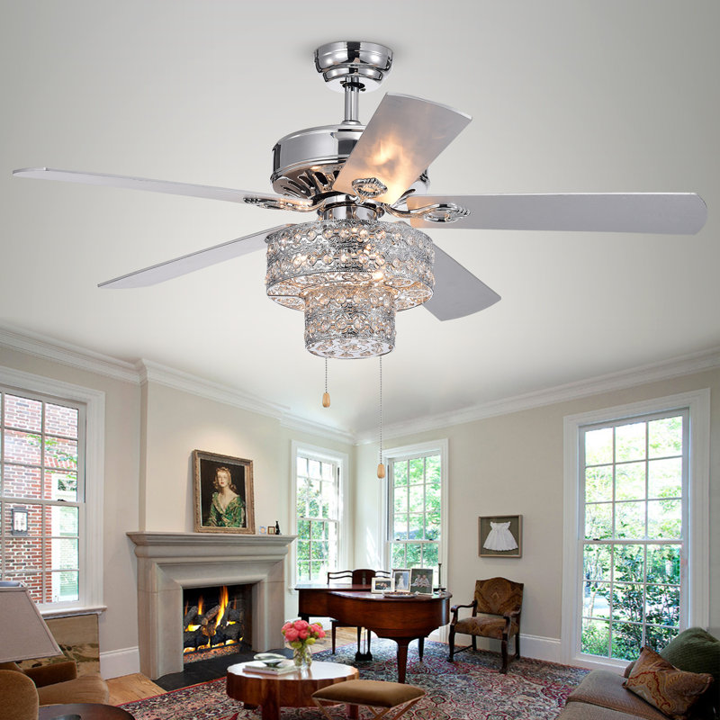 Parma 52'' Ceiling Fan with Light Kit, Pull Chain Switch
