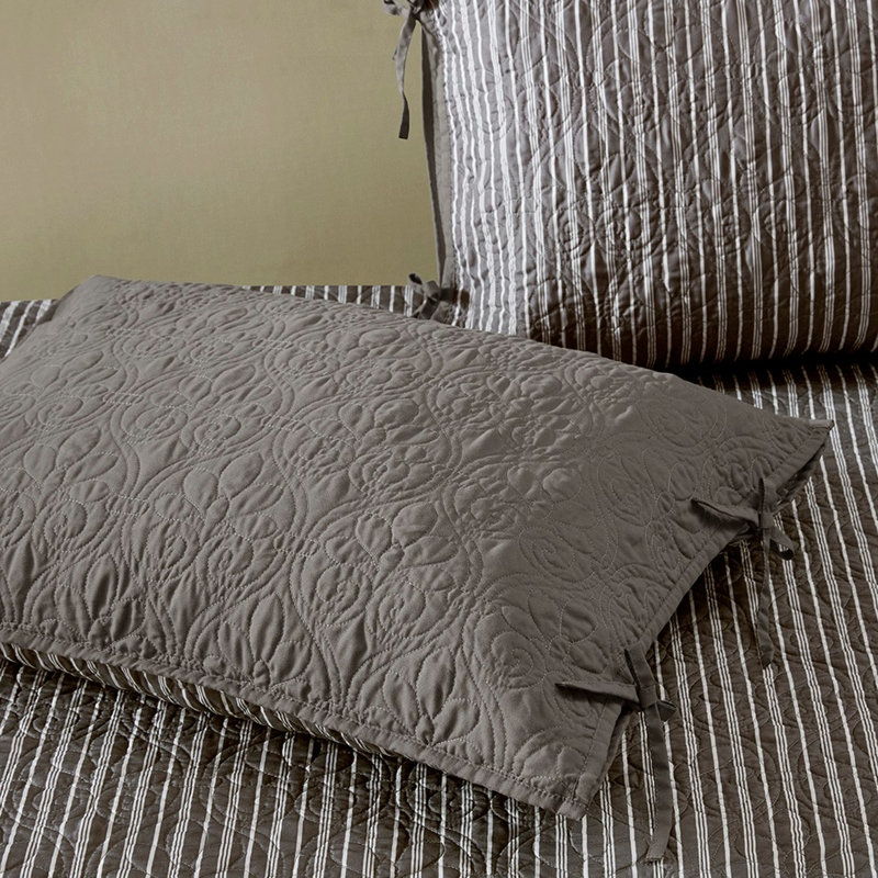 Housse de lit de jour réversible - gris foncé, 6 pièces, rembourrage en coton, pour matelas simple, livrée avec housse, taies décoratives, coussin décoratif 6 rembourrés, lit de taille, inclus