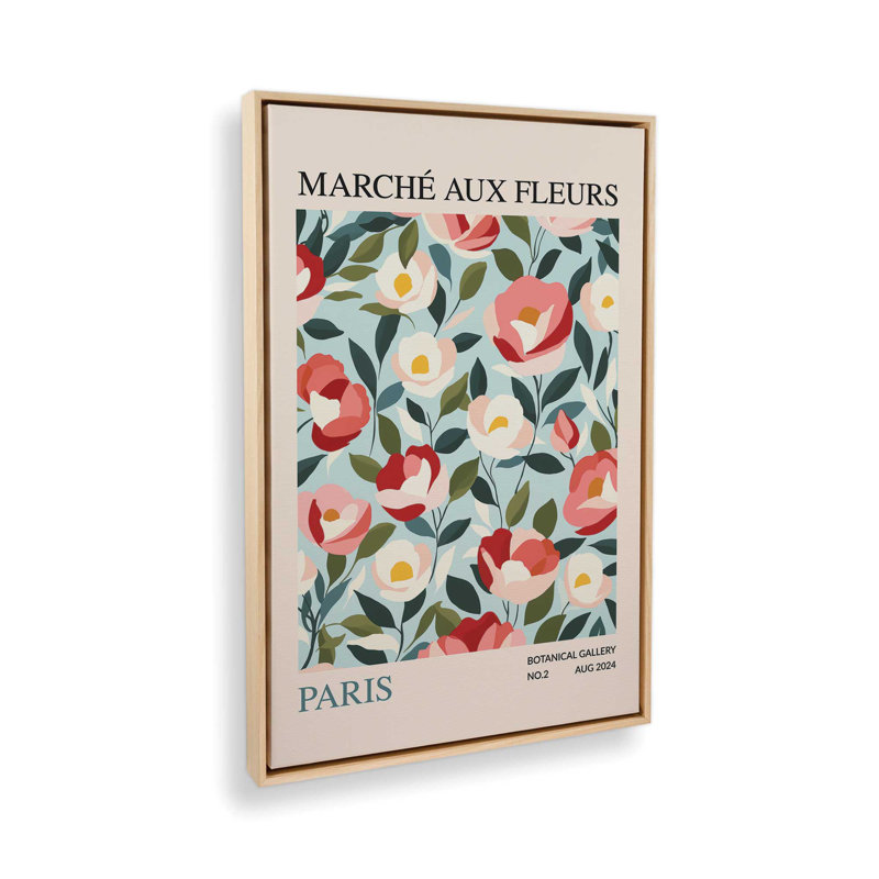 Marché aux fleurs de Paris, H 18,75 po x l 12,75 po, Érable américain