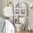 Freestanding Over The Toilet Storage Cabinet With Adjustable Shelf And Acrylic Doors, Arched Space-saving Bathroom Organizer-613422571