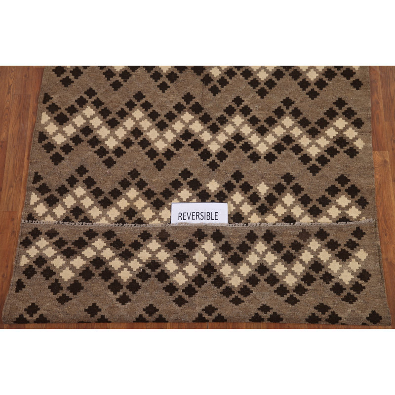 Reversible Wool Kilim Area Rug 5x6