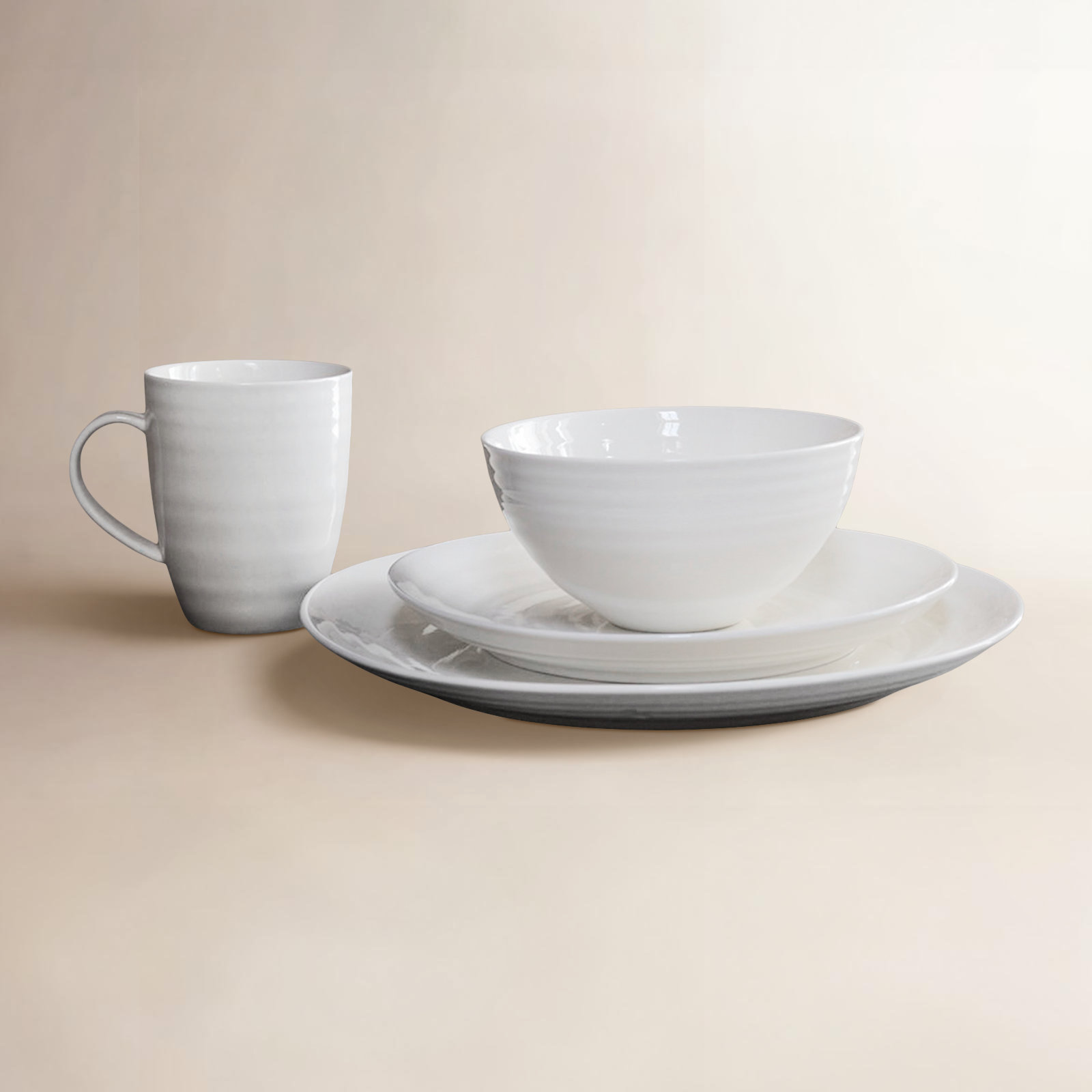 Daniel Smith Porcelain Dinnerware Set, Ivory