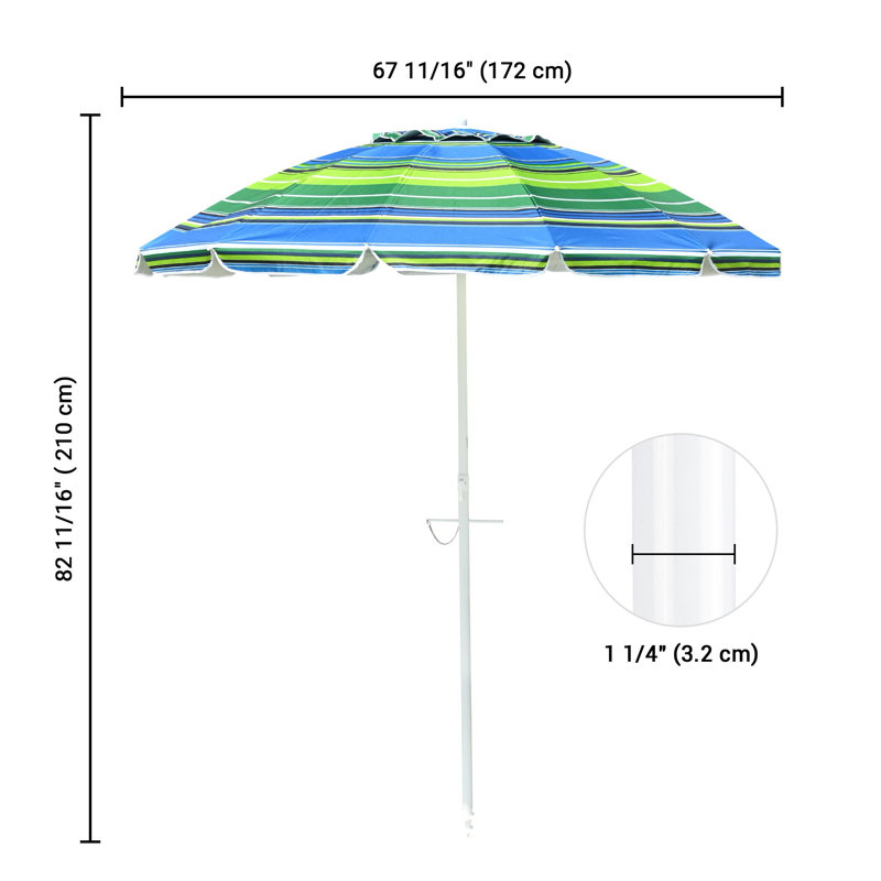Parasol de plage Miraclle, H 81,9 po x l 68 po x P 68 po