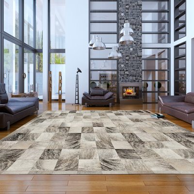 Ares Cowhide Geometric Indoor Rug