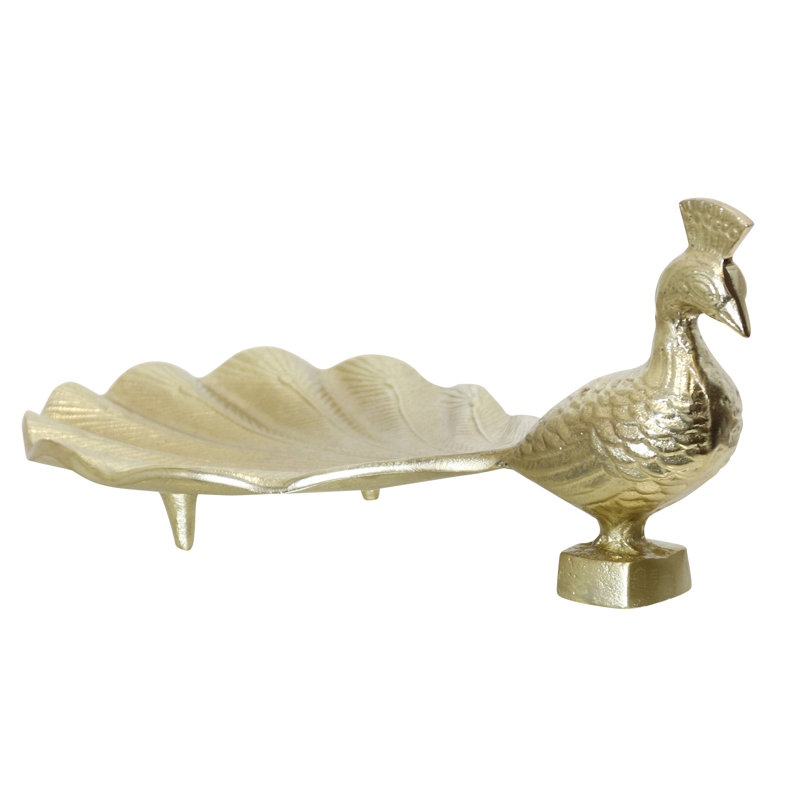Coletta - Peacock Dish - Gold - 14" x 7" x 8"