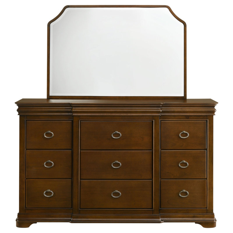 Commode 9 tiroirs avec miroir Leonide