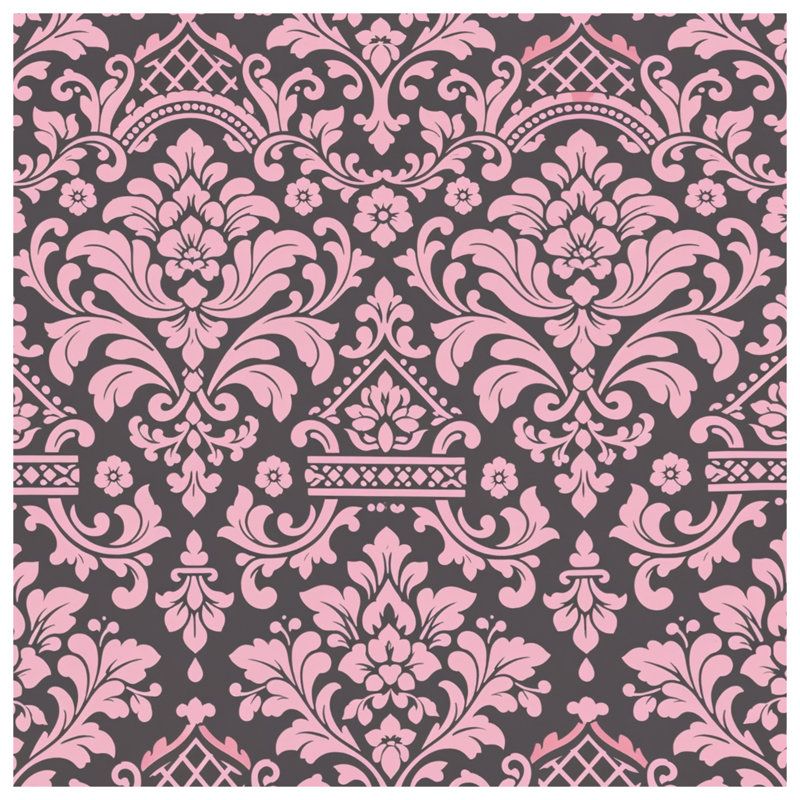 Pink Damask Pattern Comforter, Twin Extra Long