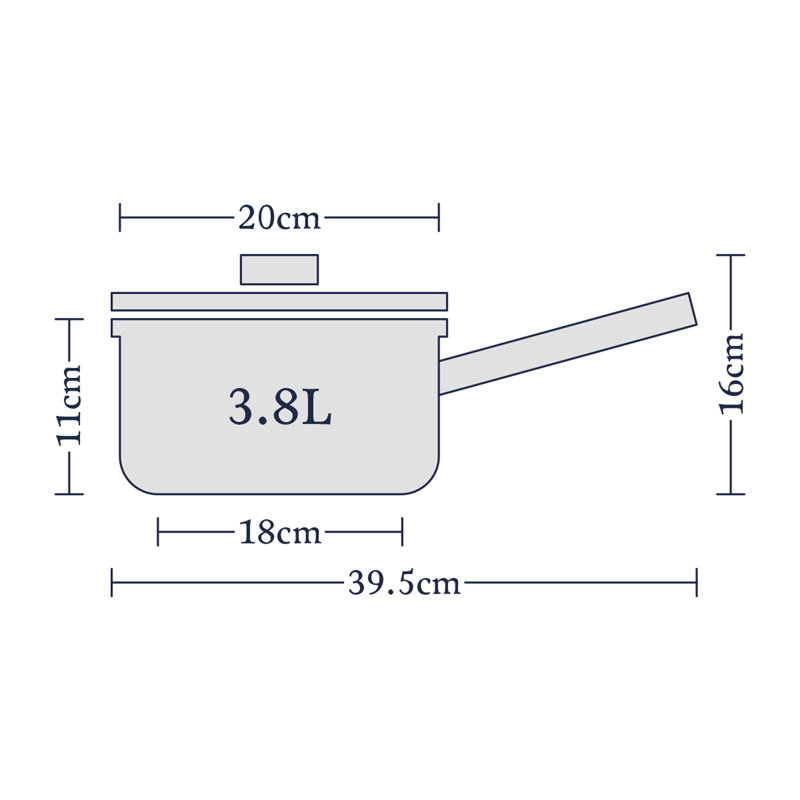 Element (Hard Anodised) Non-Stick Aluminum Saucepan, 3.8 L
