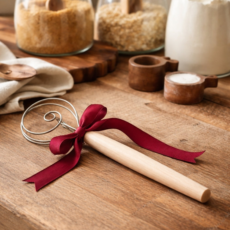 Danish Dough Whisk - Beechwood