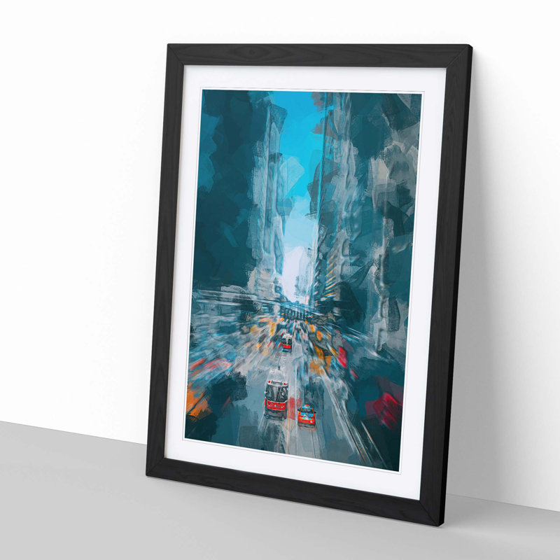 Toronto in Canada in Abstract - Picture Frame Graphic Art Print, 60cm H x 40cm W x 2cm D, Black