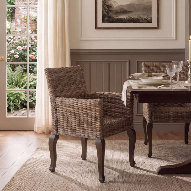 Fauteuil avec accoudoirs Sephina, Naturel