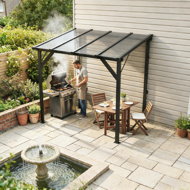 Abri de jardin extérieur, abri de jardin à toit rigide, abri pour barbecue Lean-To