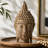 6.5X6.3X12" Meditating Buddha Head Sculpture, Large