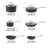 Babish 10 Piece Hard Anodized Titanium Forever Non Stick Technology Durable Pots and Pans Cookware Set - Black