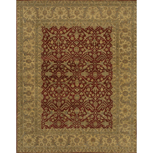Tapis rouge / vert clair Gvidas, Rectangulaire 2 pi x 3 pi