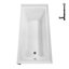 Baignoire en alcôve droite en acrylique blanc brillant avec drain extérieur Streamline 60 po x 30 po Streamline-101699088