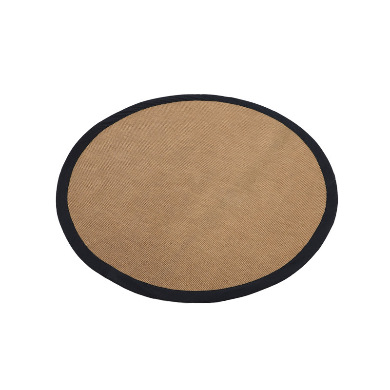 Sisal Hand Woven Black Rug, Round 120cm