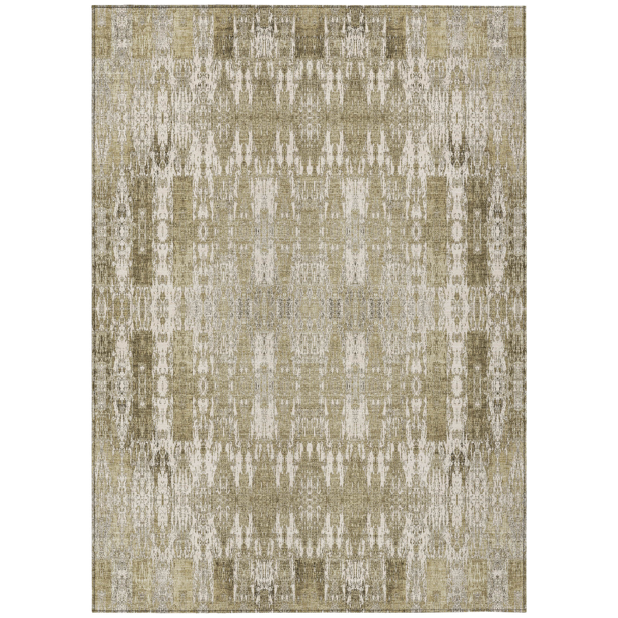 HomeRoots 8' X 10' Beige Ivory And Tan Moroccan Washable Indoor Outdoor ...