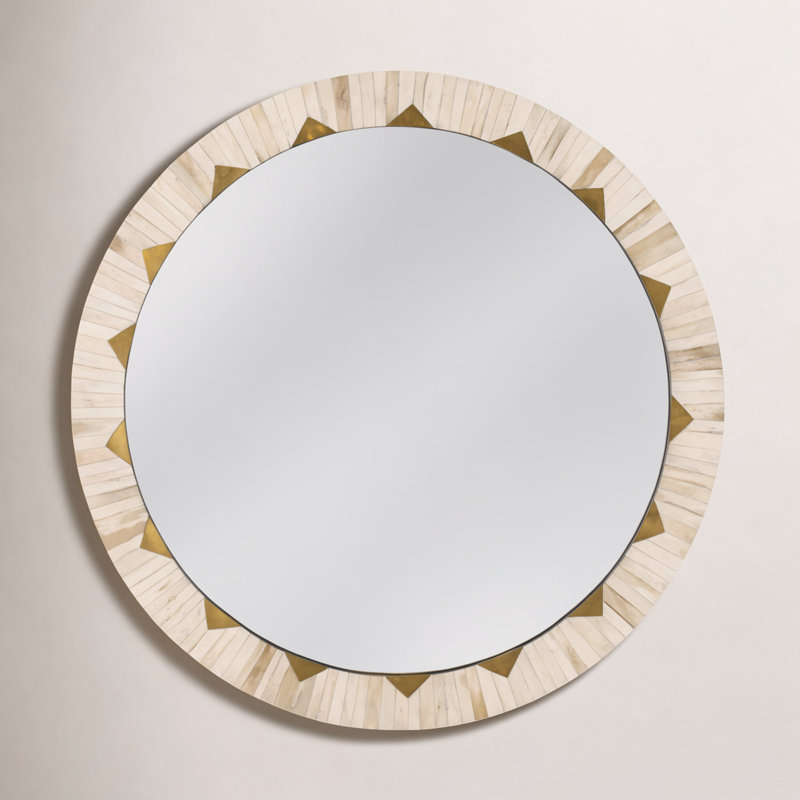 Mardi Bone Round Wall Mirror
