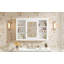 Armoire de rangement murale de 42 po pour salle de bain, armoire à pharmacie, armoire de salle de bain moderne avec miroir, armoire à miroir avec 6 tablettes ouvertes (meuble-lavabo non inclus)