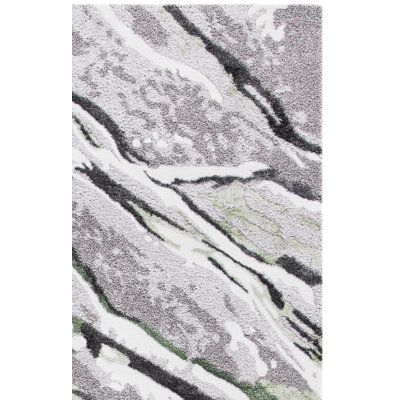 Tapis gris / vert abstrait Grovesend