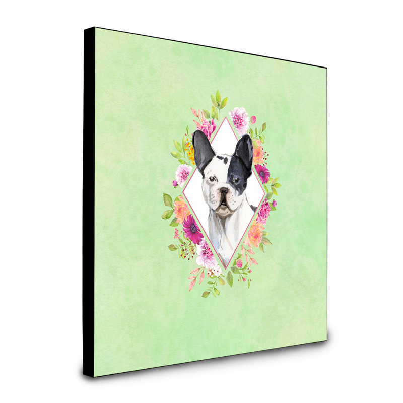 Panneau mural Dollman Flowers, Vert, Bouledogue