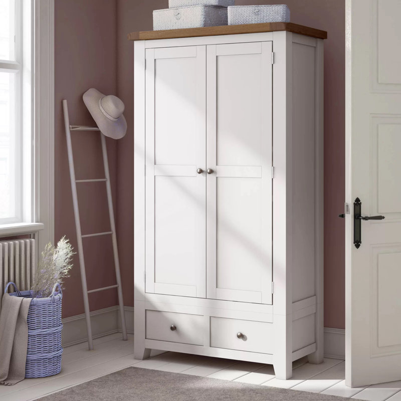 Melbourne 2 Door Solid + Manufactured Wood Wardrobe
