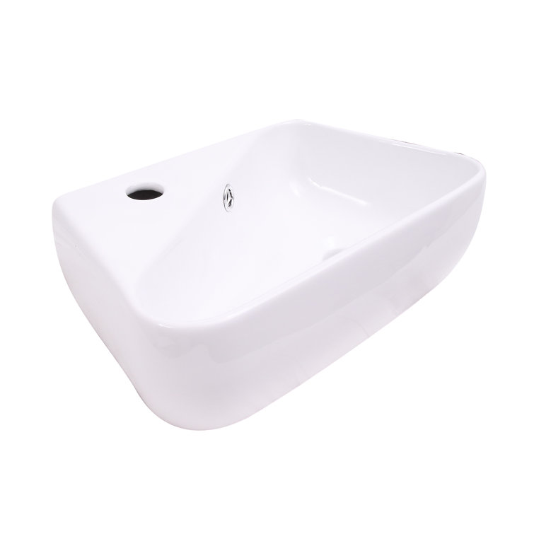 Barclay 10.62'' White Vitreous China Rectangular Bathroom Sink with Overflow