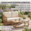 Ensemble de causeuse de patio en bois d'acacia résistant aux intempéries avec table basse | Canapé d'extérieur moderne et table d'appoint