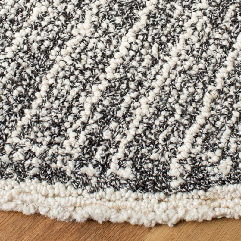 Tapis rayé performance touffeté à la main Miramontes, Rond 6 pi