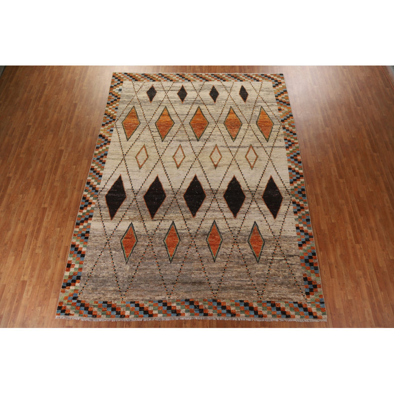 Tapis marocain Trellis noué à la main 10 x 14 po