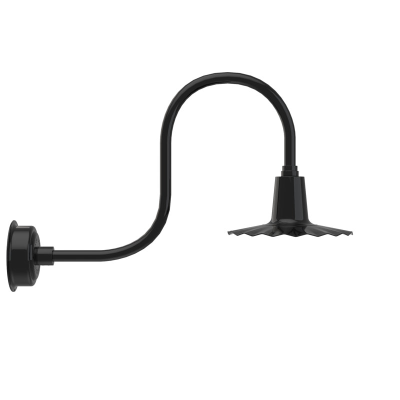 Luminaire de grange d’extérieur à del lris, H 7,5 po x l 12 po x P 12 po, Noir