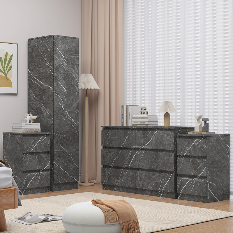 Deraz Piece Bedroom Set, Grey