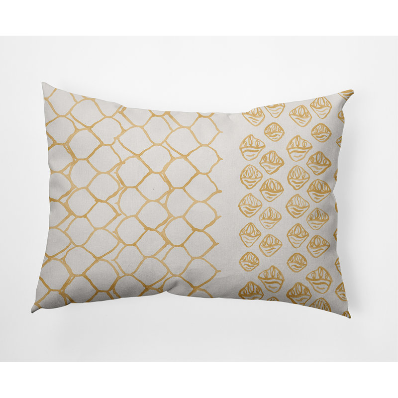 Housse de coussin carrée/insert, Jaune, Geometric 4