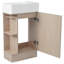Meuble-lavabo de salle de bain avec lavabo et tablette latérale - montage à gauche ou à droite, plateau en céramique, rangement pour armoire